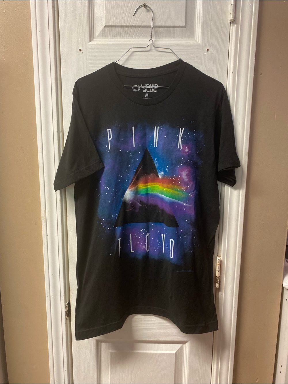 Liquid Blue Black Galaxy Graphic Band Tee